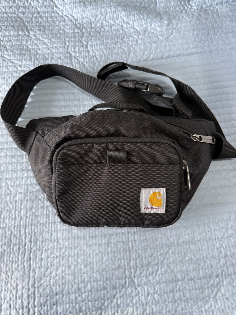 Carhartt Black Belt Bag with Yellow Logo